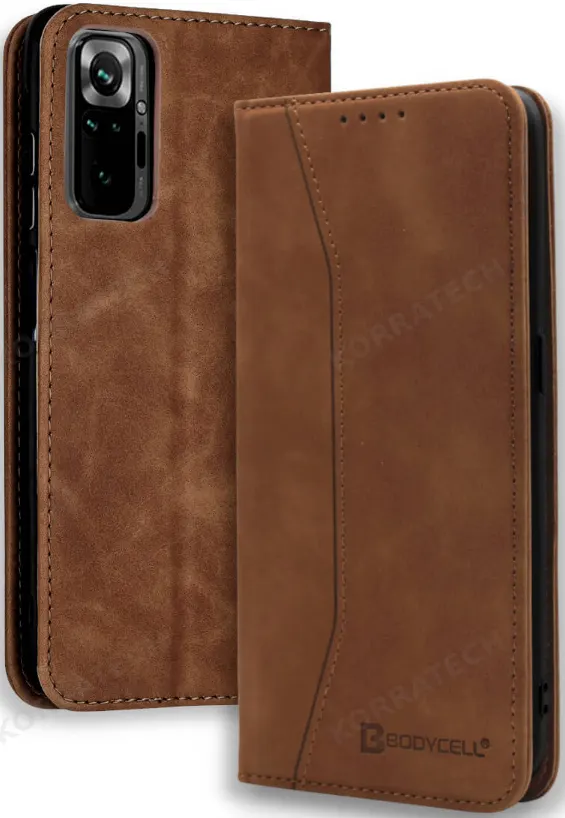 Bodycell Θήκη - Πορτοφόλι Xiaomi Redmi Note 10 Pro - Brown (5206015063190)