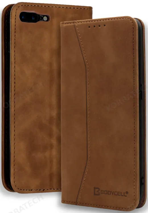 Bodycell Θήκη - Πορτοφόλι Apple iPhone 8 Plus / 7 Plus - Brown (5206015057472)