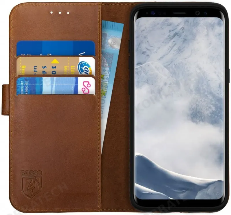 Rosso Deluxe Δερμάτινη Θήκη Πορτοφόλι Samsung Galaxy S8 - Brown (8719246112690)