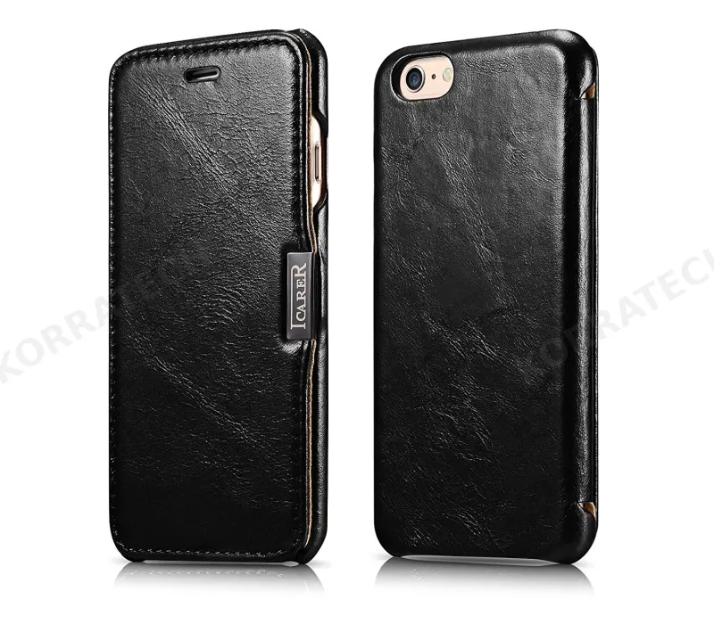 iCarer Vintage Series Side-Open Δερμάτινη Θήκη iPhone 6/6S - Black (10063)