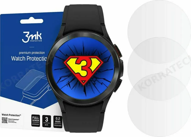 3MK Premium Flexible Glass - Αντιχαρακτικό Υβριδικό Προστατευτικό Γυαλί - Samsung Galaxy Watch Classic 4 46mm - 0.2mm - 3 Τεμάχια (5903108435192)