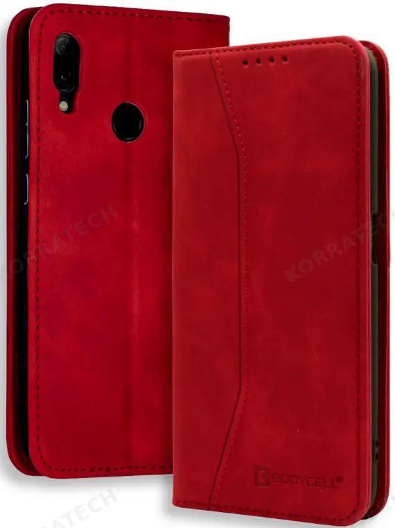 Bodycell Θήκη - Πορτοφόλι Huawei P Smart 2019 / Honor 10 Lite - Red (5206015060038)