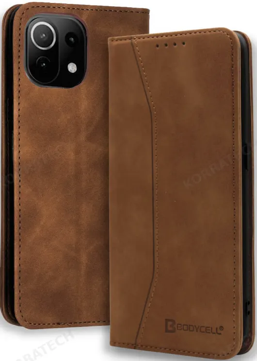 Bodycell Θήκη - Πορτοφόλι Xiaomi 11 Lite 5G NE / Mi 11 Lite - Brown (5206015063374)