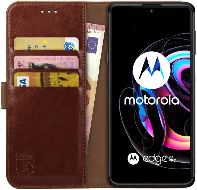 Rosso Element PU Θήκη Πορτοφόλι Motorola Edge 20 Pro - Brown (8719246331275)