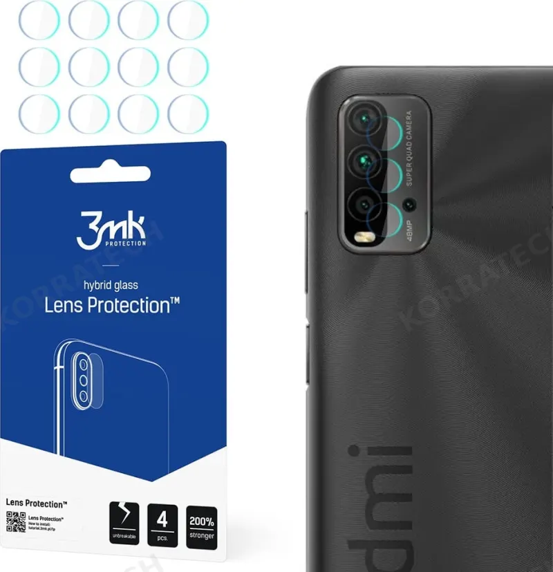3MK Hybrid Glass Camera Protector - Αντιχαρακτικό Υβριδικό Προστατευτικό Γυαλί για Φακό Κάμερας Xiaomi Redmi 9T - 4 Τεμάχια (5903108360630)