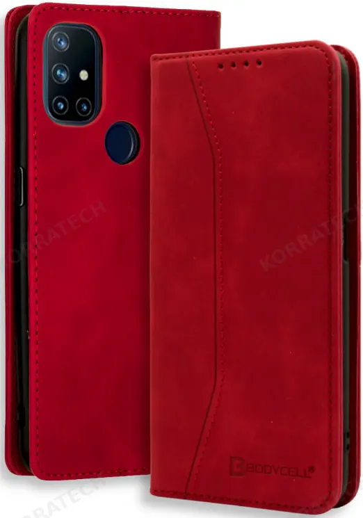 Bodycell Θήκη - Πορτοφόλι OnePlus Nord N10 5G - Red (5206015064005)