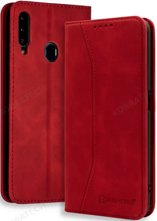 Bodycell Θήκη - Πορτοφόλι Samsung Galaxy A20s - Red (5206015057915)