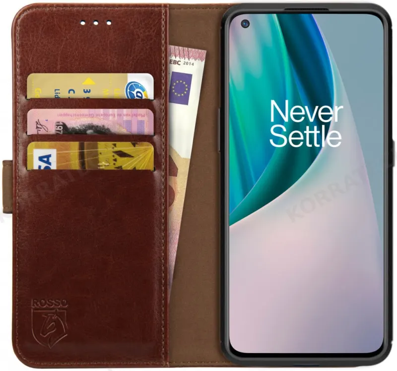 Rosso Element PU Θήκη Πορτοφόλι OnePlus Nord N10 5G - Brown (8719246285547)