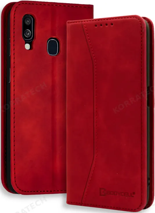 Bodycell Θήκη - Πορτοφόλι Samsung Galaxy A40 - Red (5206015058066)