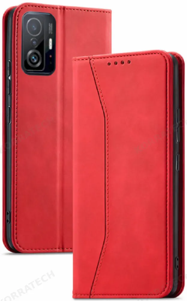 Bodycell Θήκη - Πορτοφόλι Xiaomi 11T / 11T Pro - Red (5206015059865)