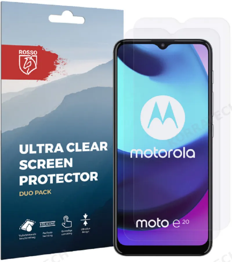 Rosso Ultra Clear Screen Protector - Μεμβράνη Προστασίας Οθόνης - Motorola Moto E20 - 2 Τεμάχια (8719246342509)