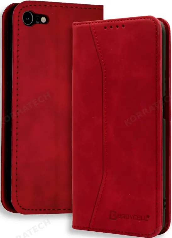 Bodycell Θήκη - Πορτοφόλι Apple iPhone SE 2022 / 2020 / 8 / 7 - Red (5206015057410)