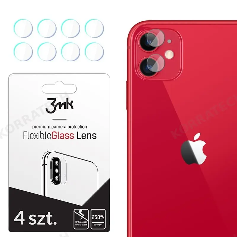 3MK Glass Camera Protector - Αντιχαρακτικό Προστατευτικό Γυαλί για Φακό Κάμερας iPhone 11 - 4 τεμάχια (53646)