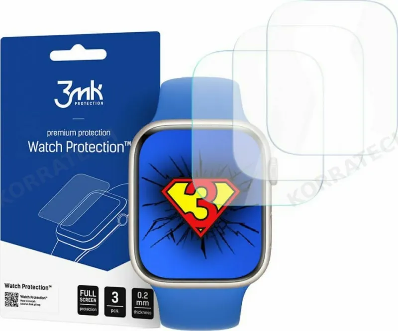 3MK ARC Screen Protector - Μεμβράνη Προστασίας Οθόνης Apple Watch 9 / 8 / 7 41mm - 3 Τεμάχια (5903108443616)