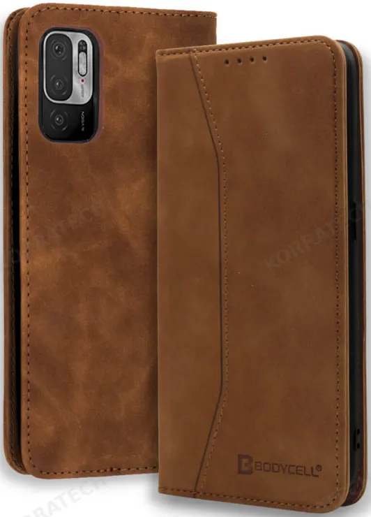 Bodycell Θήκη - Πορτοφόλι Xiaomi Redmi Note 10 5G - Brown (5206015064173)
