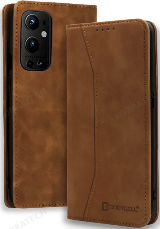 Bodycell Θήκη - Πορτοφόλι OnePlus 9 Pro - Brown (5206015063961)