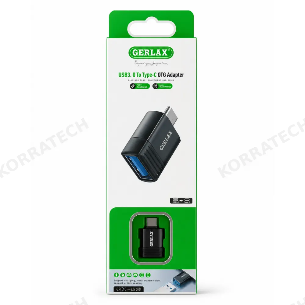 Προσαρμογέας OTG GERLAX USB 3.0 σε Type-C - Υποστήριξη γρήγορης φόρτισης και μεταφοράς δεδομένων